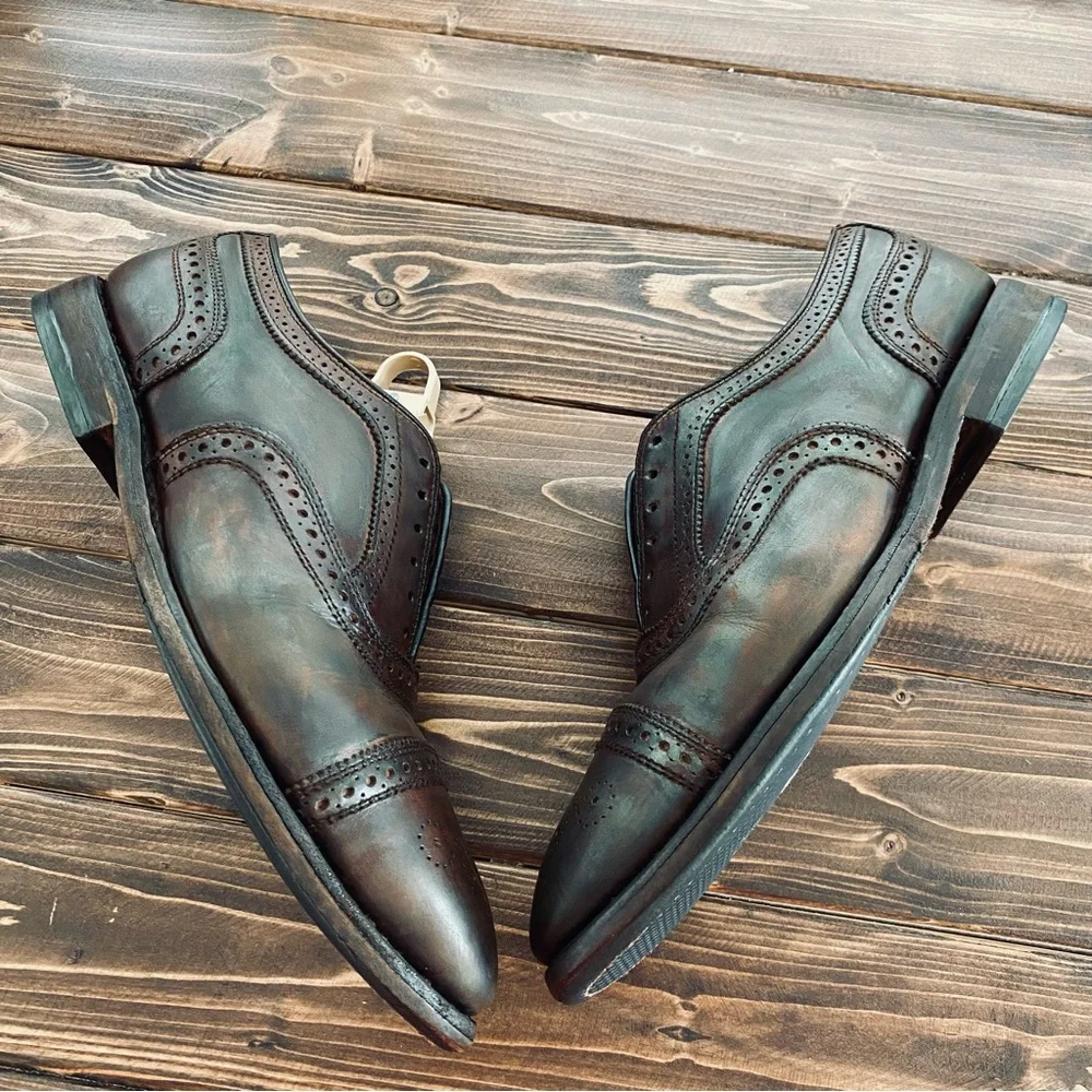 Allen Edmonds Strandmok Style Men’s Genuine Leather Distressed Oxfords Size 8‎